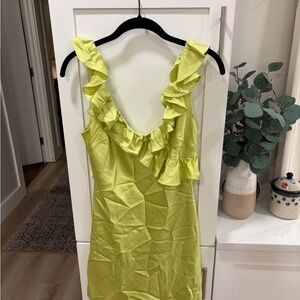 Forever 21 Lime Ruffle Mini Dress